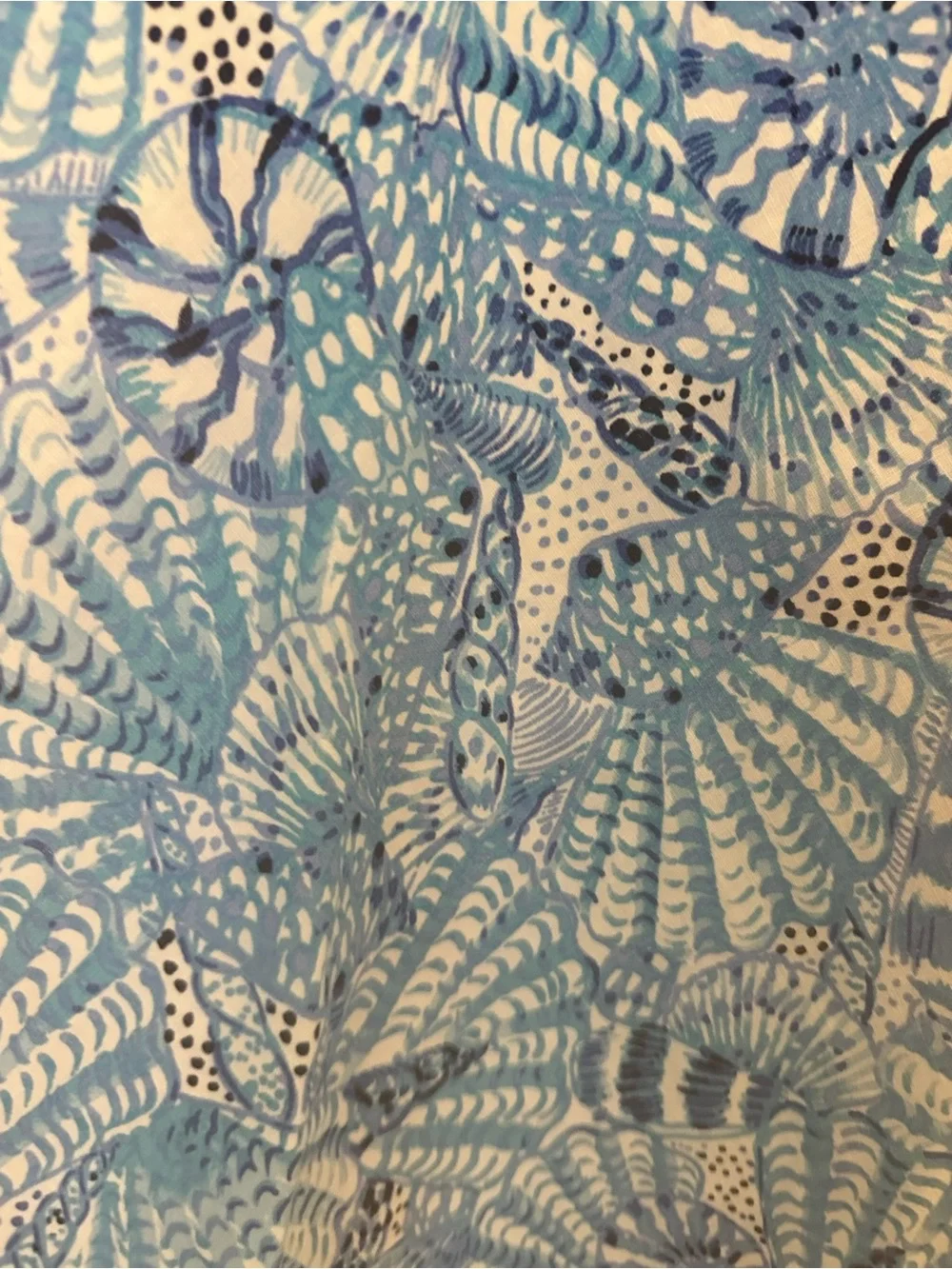 Lilly Pulitzer Blue Shell-Print V-Neck Tank Top